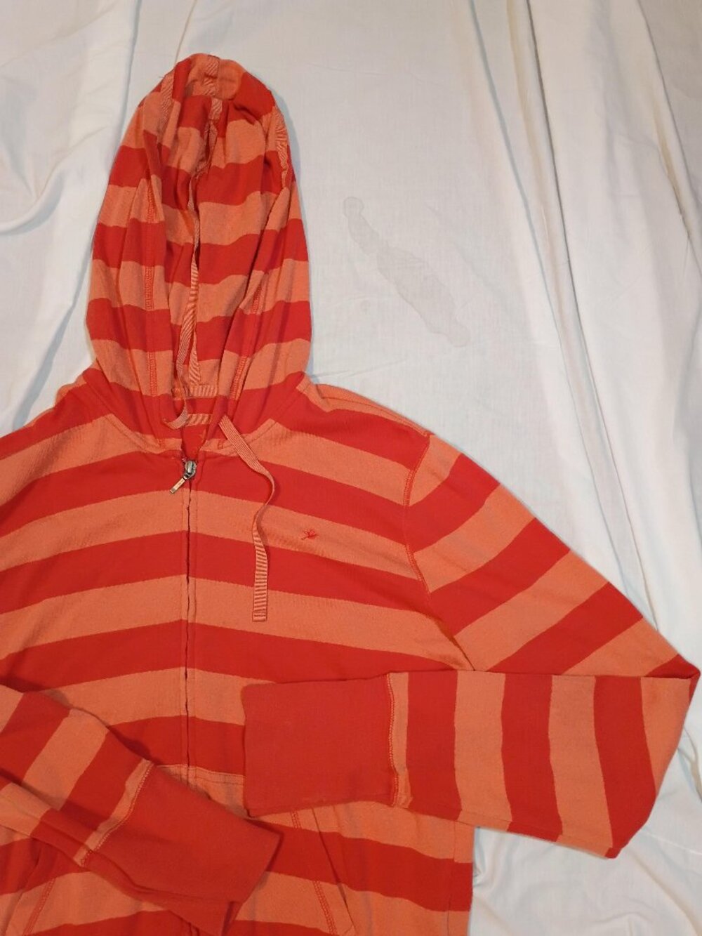 Aerie/Zip Hoodie/Womens XL/Orange/Y2K Striped Vintage Full Zip Athleisure Jacket - Picture 6 of 8